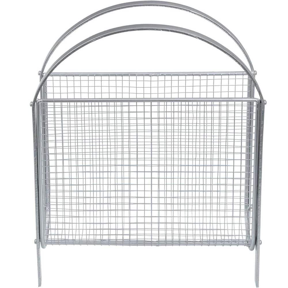 Silver 11.4 in. x 15 in. Metal Freestanding Magazine Rack YARLTF