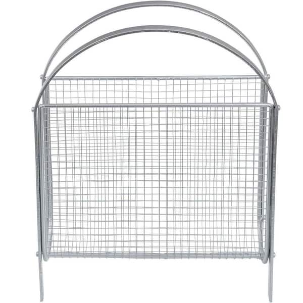 Silver 11.4 in. x 15 in. Metal Freestanding Magazine Rack