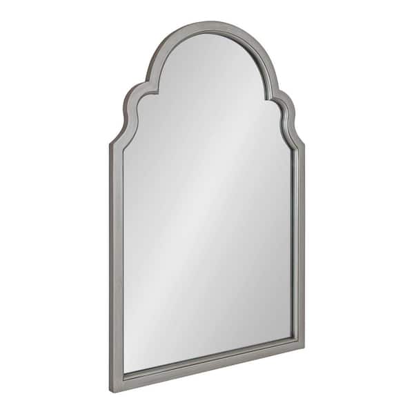 Kate and Laurel Hogan 24.00 in. W x 36.00 in. H Silver Arch Modern Framed Decorative Wall Mirror
