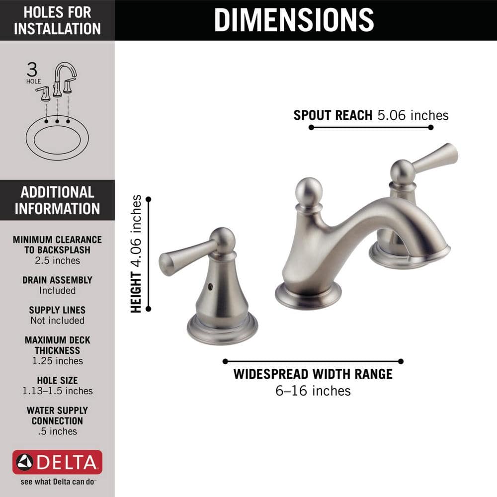 Sleek Modern Widespread 2-Handle Stainless Steel Bathroom Faucet