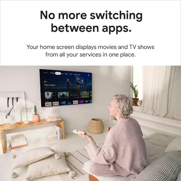 Chromecast with Google TV (HD) Snow – Streaming entertainment on your TV  with voice search remote – Watch movies, shows, Netflix, NOWTV and more