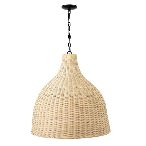 Yosemite Home Decor Lana 60 -Watt 3 Light Natural Pendant Light with Rattan Wood Shade, No Bulbs Included