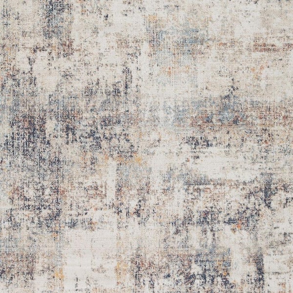 Selena Blue, Ivory and Taupe 8 ft. x 10 ft. Geometric Area Rug