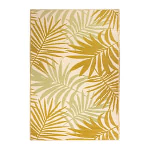 Hawaii Multi 5 ft. x 7 ft. Floral Reversible Plastic Outdoor Area Rug