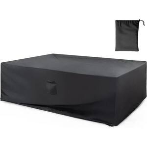 108 in. x 62 in. Black Rectangular Patio Furniture Cover with storage bag