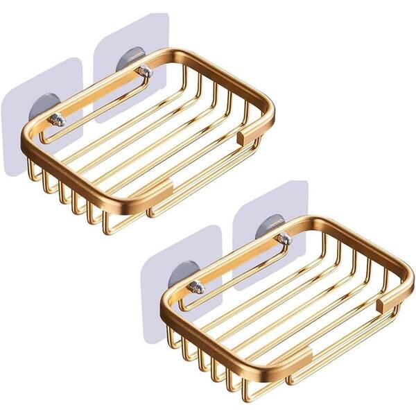 CLAVIE Irregular Stainless Steel Shower Caddy Shower Rack with Hooks and Soap Holder 2-Piece Set in Black