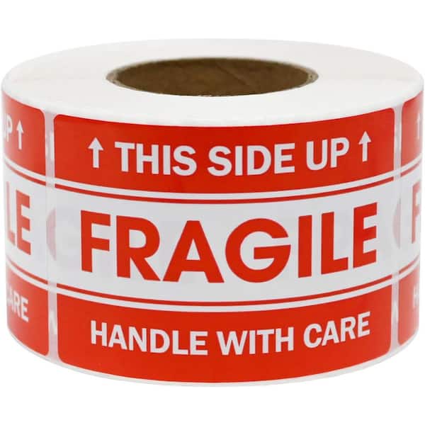 Unbranded 2x 3 Fragile Shipping Stickers 500 Labels Roll Strong Adhesive Handle with Care this Side Up Red
