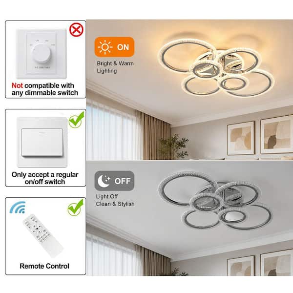 Shine LUEST Modern LED Ceiling Light Fixture White Flush Mount Ceiling Shine LUEST Modern LED Ceiling Light Fixture White Flush Mount Ceiling