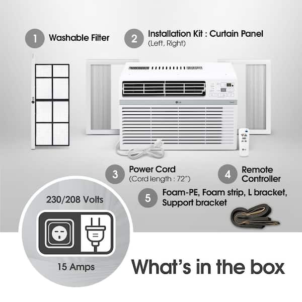 LG 24,500 BTU 208/230-Volt Window Air Conditioner Cools 1,550 Sq 