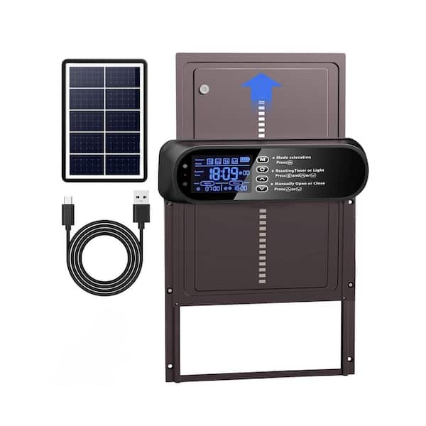 Aluminum Automatic Chicken Coop Door with Timer Light Sensor LCD Screen Electric Opener Anti-Pinch Protection Equipment