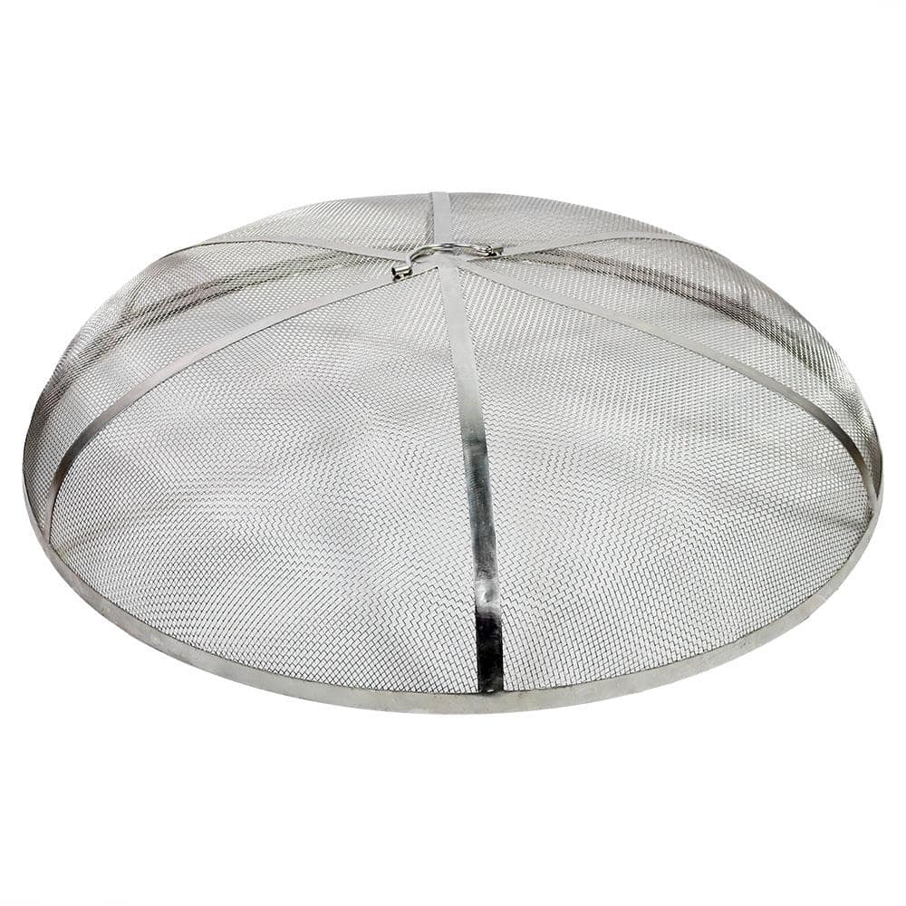 36-Inch Silver Stainless Steel Mesh Fire Pit Spark Screen Cover