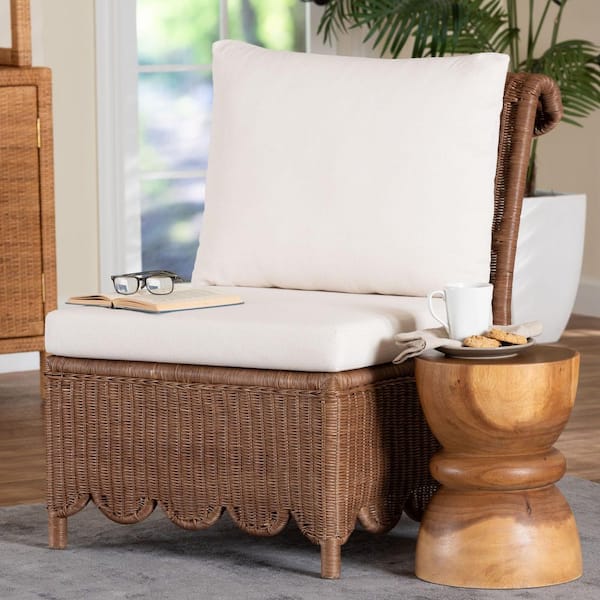 Detta Peanut Brown Rattan Accent Chair