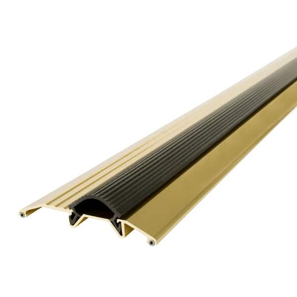 Deluxe Low 3-3/4 in. x 64-1/2 in. Brite Gold Aluminum Threshold with Vinyl Seal