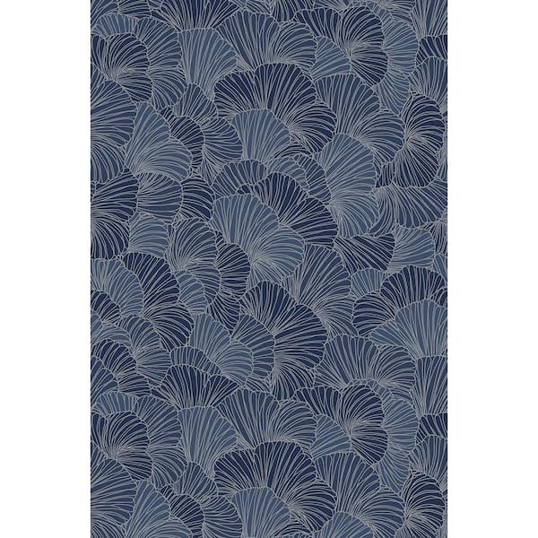 REMIX WALLS Petals Royal Blue Flowers Wall Mural Sample