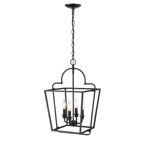 Millennium Lighting 15 in. 4-Light Matte Black Pendant
