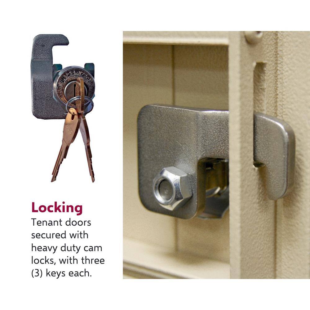 Sandstone Steel Pedestal Cluster Mailbox with Lockable Compartments