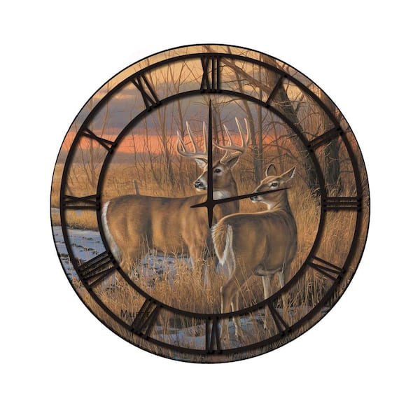 Unbranded "Daybreak" Full Coverage Art and Black Numbers Imaged Wall Clock