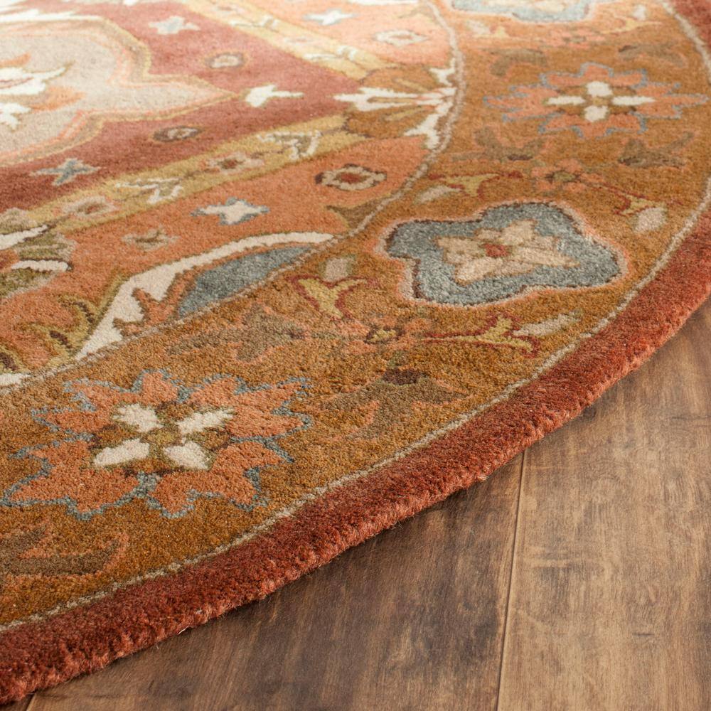 Heritage 6' Round Rust Hand-Tufted Wool Area Rug
