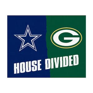 NFL House Divided - Packers / Cowboys 33.75 in. x 42.5 in. House Divided Mat Area Rug