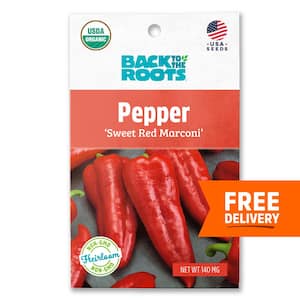 Organic Sweet Red Marconi Pepper Seed (1-Pack)