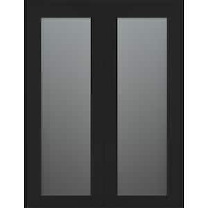 Vona 207 64 in. x 96 in. Both Active Full Lite Frosted Glass Black Matte Wood Composite Double Prehung Interior Door