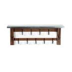 Millwork 40" Double Row Hook Shelf - Wood/Zinc
