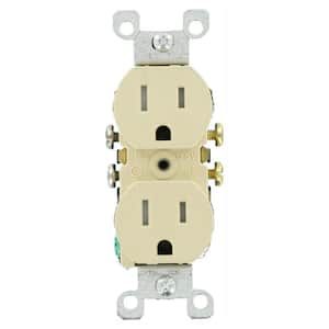 15 Amp Tamper Resistant Duplex Outlet, Ivory (10-Pack)