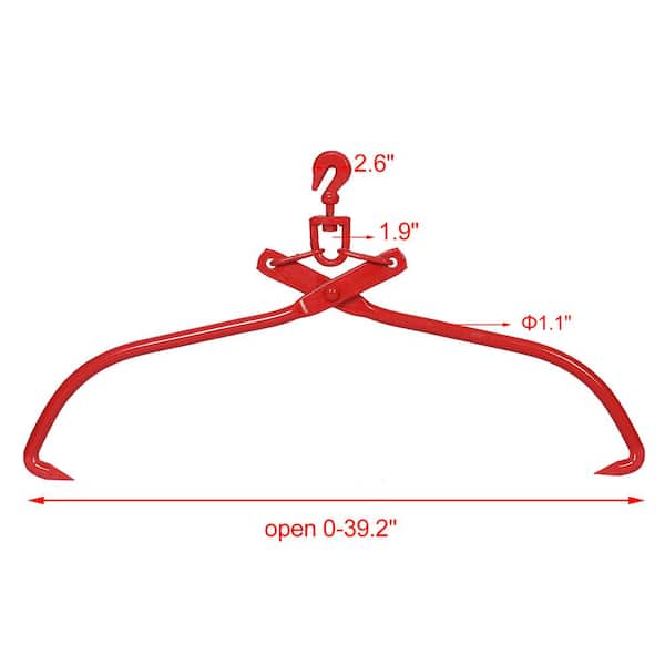 Timber Claw Hook - Heavy Duty Log Lifting Tongs, Grapple Timber Claw for  Lumber Skidding and Logging - Jaw Opening: 18 / 25 / 32