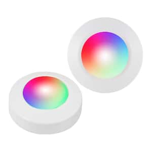 Battery Operated LED Color-Changing Puck Night Light (2-Pack)