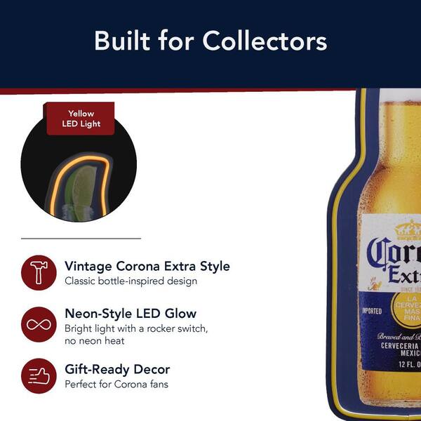 American Art Decor 27 in. x 9 in. Blue Classic Cerveza Corona