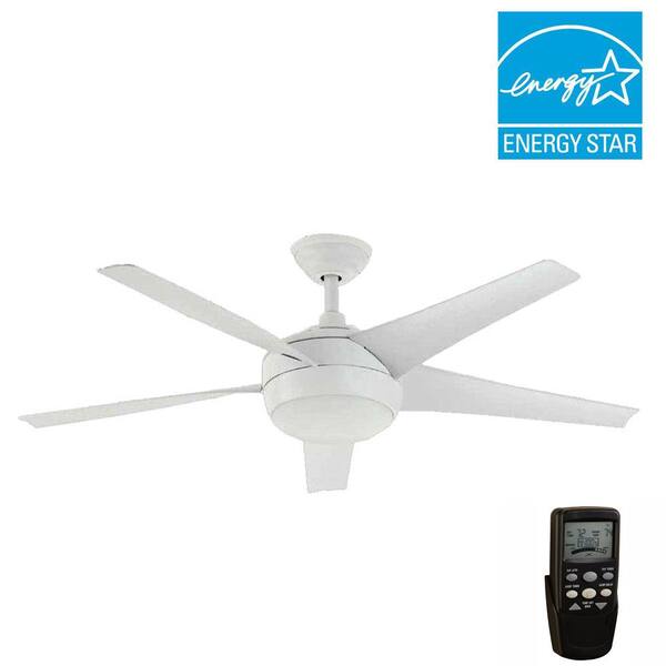 Home Decorators Collection Windward IV 52 in. Indoor Matte White Ceiling Fan with Light Kit and Remote Control