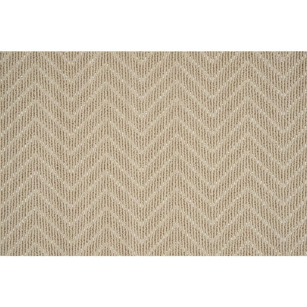 Natural Harmony Merino Herringbone Camel Custom Area Rug with Pad