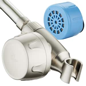 Advanced Shower Filter for All Hand Showers, KDF Filtration, On and Off Filtration Modes with Built-In Bracket in Nickel