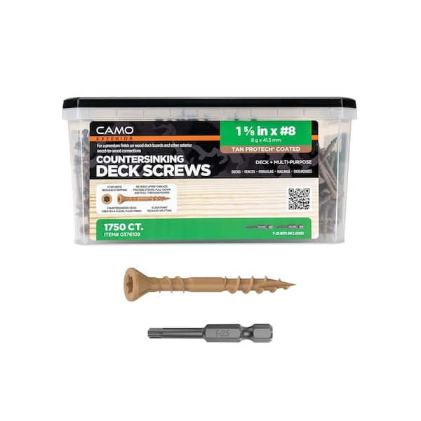#8 x 1-5/8 in. Tan ACQ Rated Star Drive Flat Head Wood Deck Screw (1750-piece)