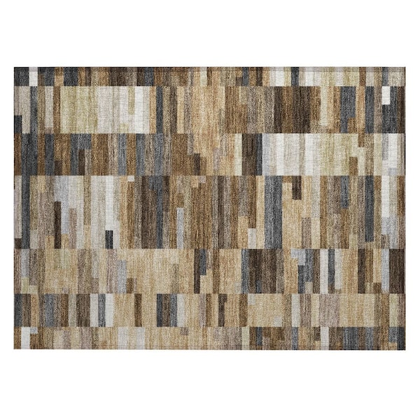 Chantille Machine Washable Indoor/Outdoor Abstract ACN3107 Chocolate 3 ft. x 4 ft. Area Rug