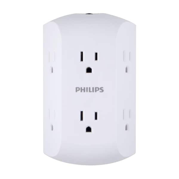 Philips Grounded Tap 6-Outlets with Resettable Circuit Breaker