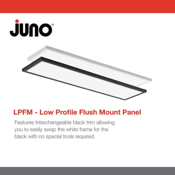 LPFM 1 ft. x 4 ft. 4000 Lumen Black or White Dimmable Integrated LED Flush  Mount Flat Panel Light with Switchable CCT