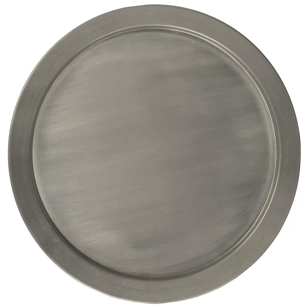 Antique Silver Smooth Finish Round Metal Side Table