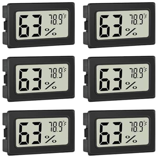 Mini Digital LCD Display Indoor Thermometer Hygrometer 6 Pack Accurate Humidity Temperature Meter for Greenhouse Closet