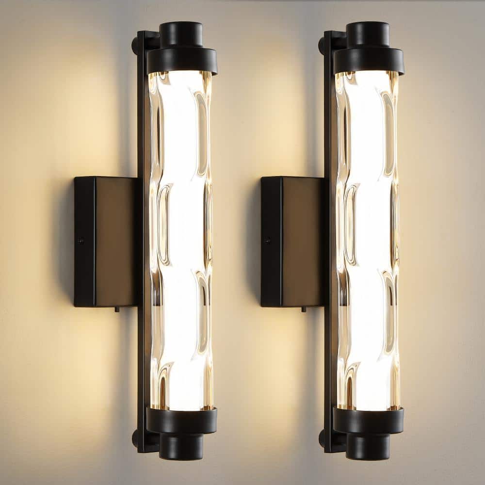 16 Inch Black LED Bathroom Vanity Light, Dimmable 14W, 5CCT Adjustable Color Temperature 3000K-6000K(Set of 2) price history on PriceWatchPro