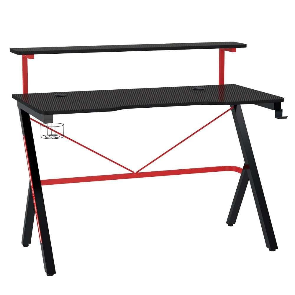 47-Inch Gaming Desk with Monitor Shelf, Cup Holder, and Headphone Hook in Black price history on PriceWatchPro