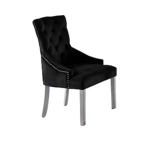 Oswald Black Velvet Parsons Chairs (Set of 2)