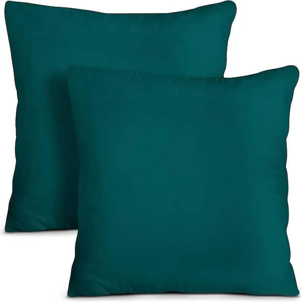 ITOPFOX Pillow 18 in. x 18 in. Sunbrella 2-Piece Deep Seating Outdoor Loveseat Cushion Insert Dark Teal