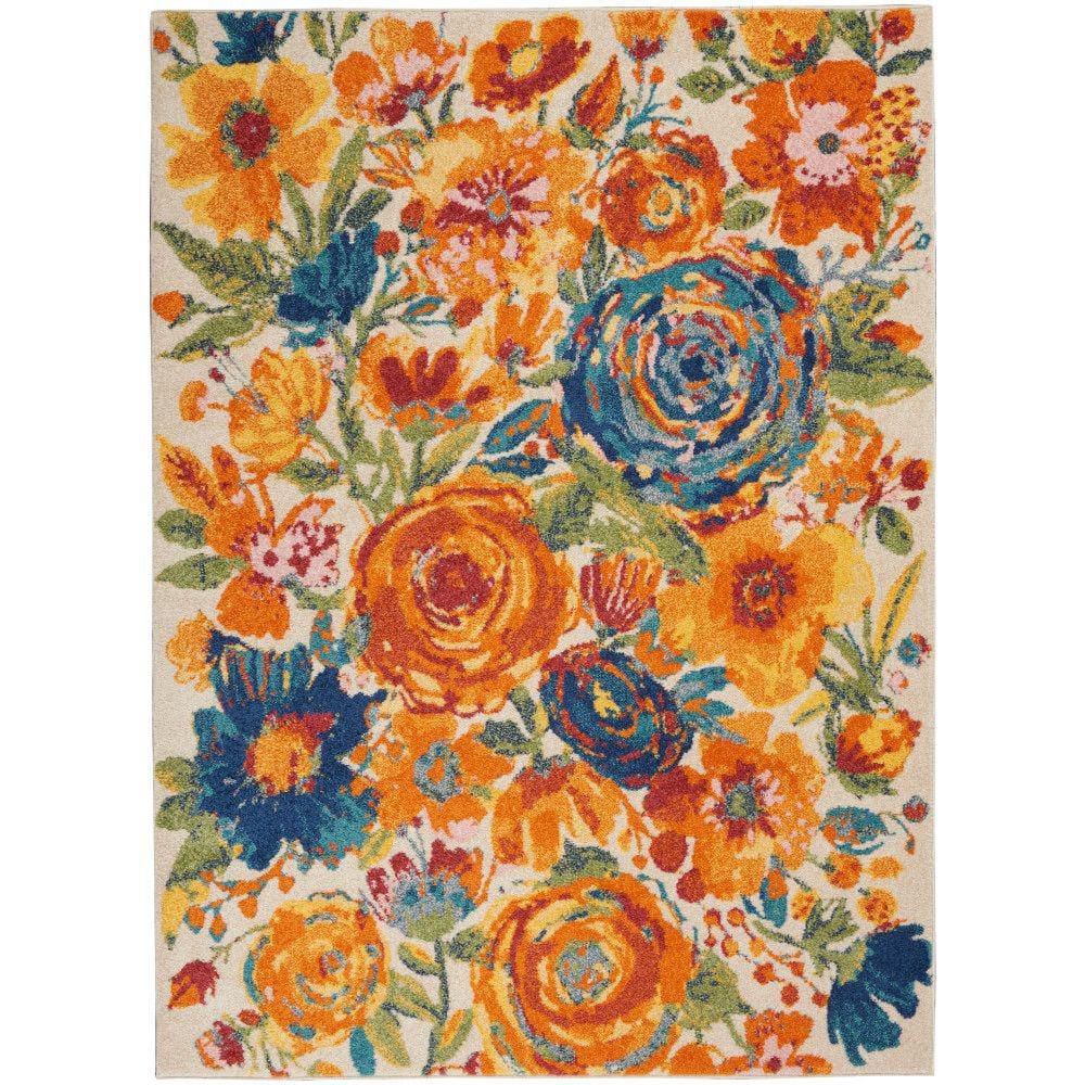 Allur Ivory Multicolor 5 ft. x 7 ft. Floral Medallion Boho Area Rug price history on PriceWatchPro