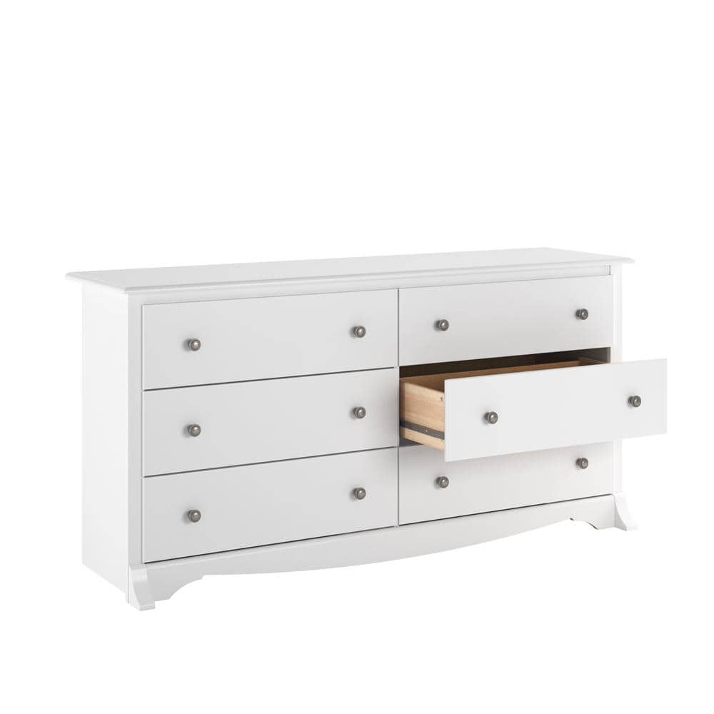 White Monterey 6-Drawer Wooden Dresser