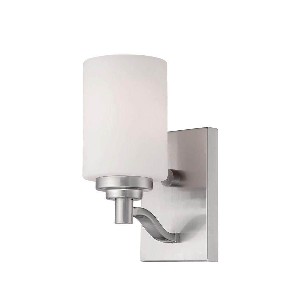 Millennium Lighting Satin Nickel Sconce with Etched White Glass 3181-SN ...