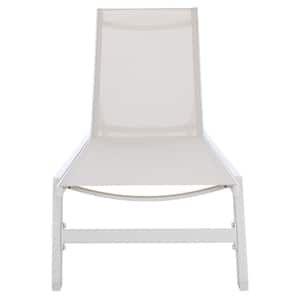 Fionne Beige 1-Piece Metal Outdoor Lounge Chair without Cushion