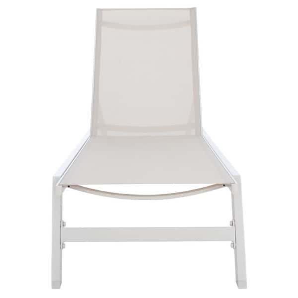 SAFAVIEH Fionne Beige 1-Piece Metal Outdoor Lounge Chair without Cushion
