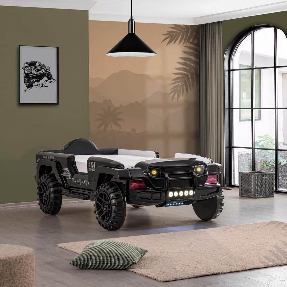 Furniture of America Kaylo Black Twin Novelty 4 x 4 Offroad Car
