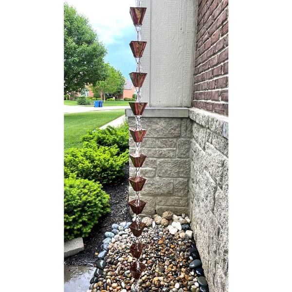 U-nitt 8-1/2 feet Pure Copper Rain Chain for Gutter Tealight Cup 8.5 ft Length #3124C 